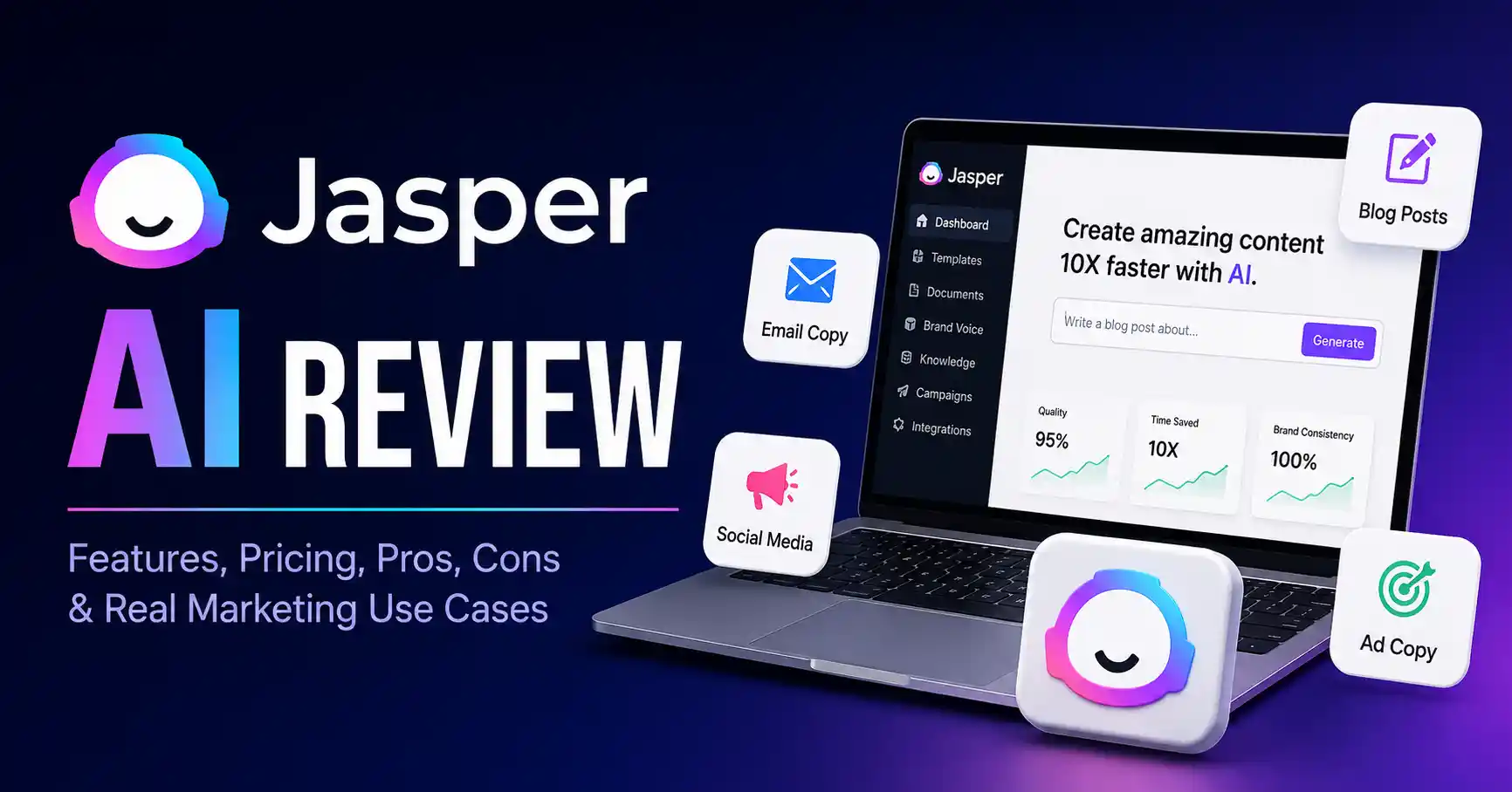Jasper AI Review 2026 features and pricing