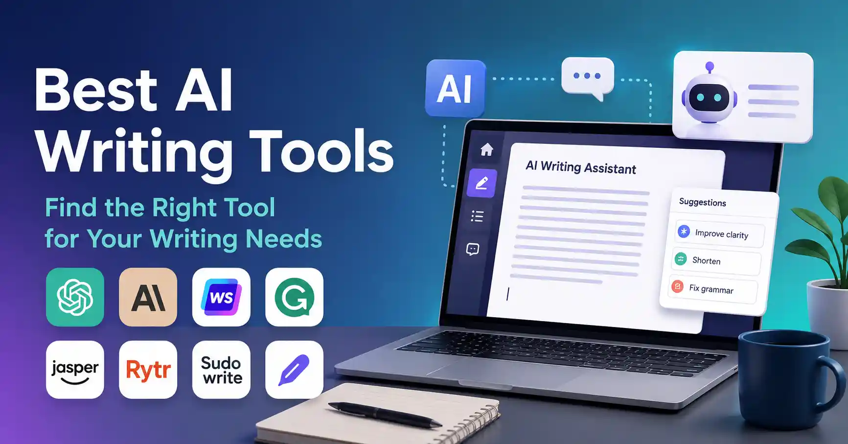 Best AI writing tools for content creation and editing