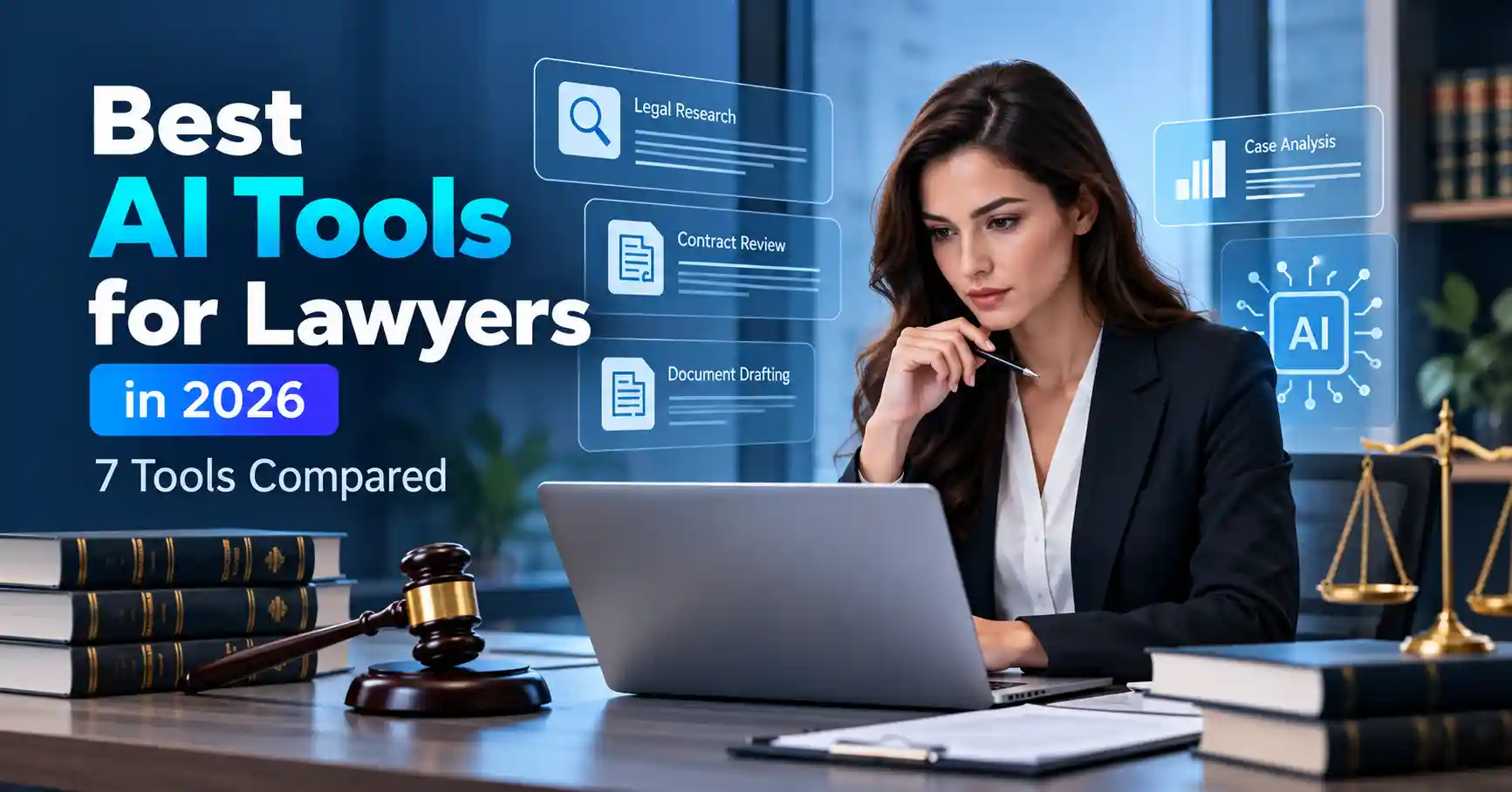 AI tools for lawyers assisting with legal research, contract review, and document drafting