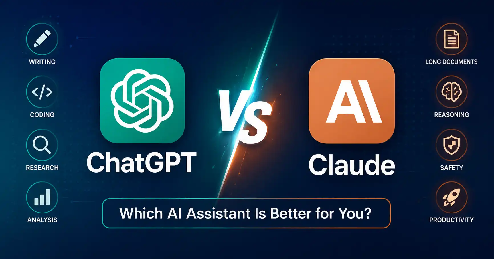 ChatGPT vs Claude comparison for writing coding and research