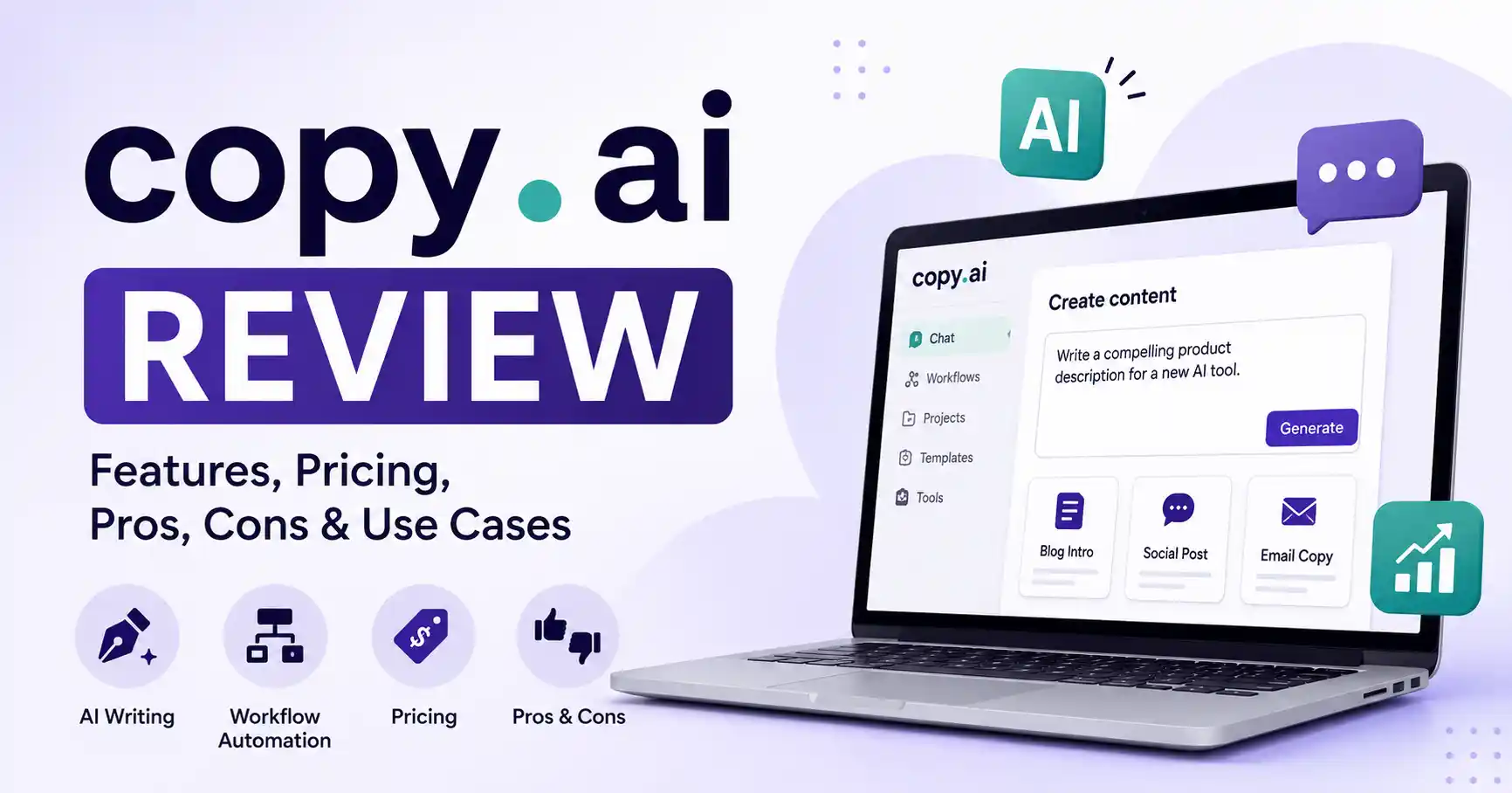 Copy.ai review features pricing pros and cons