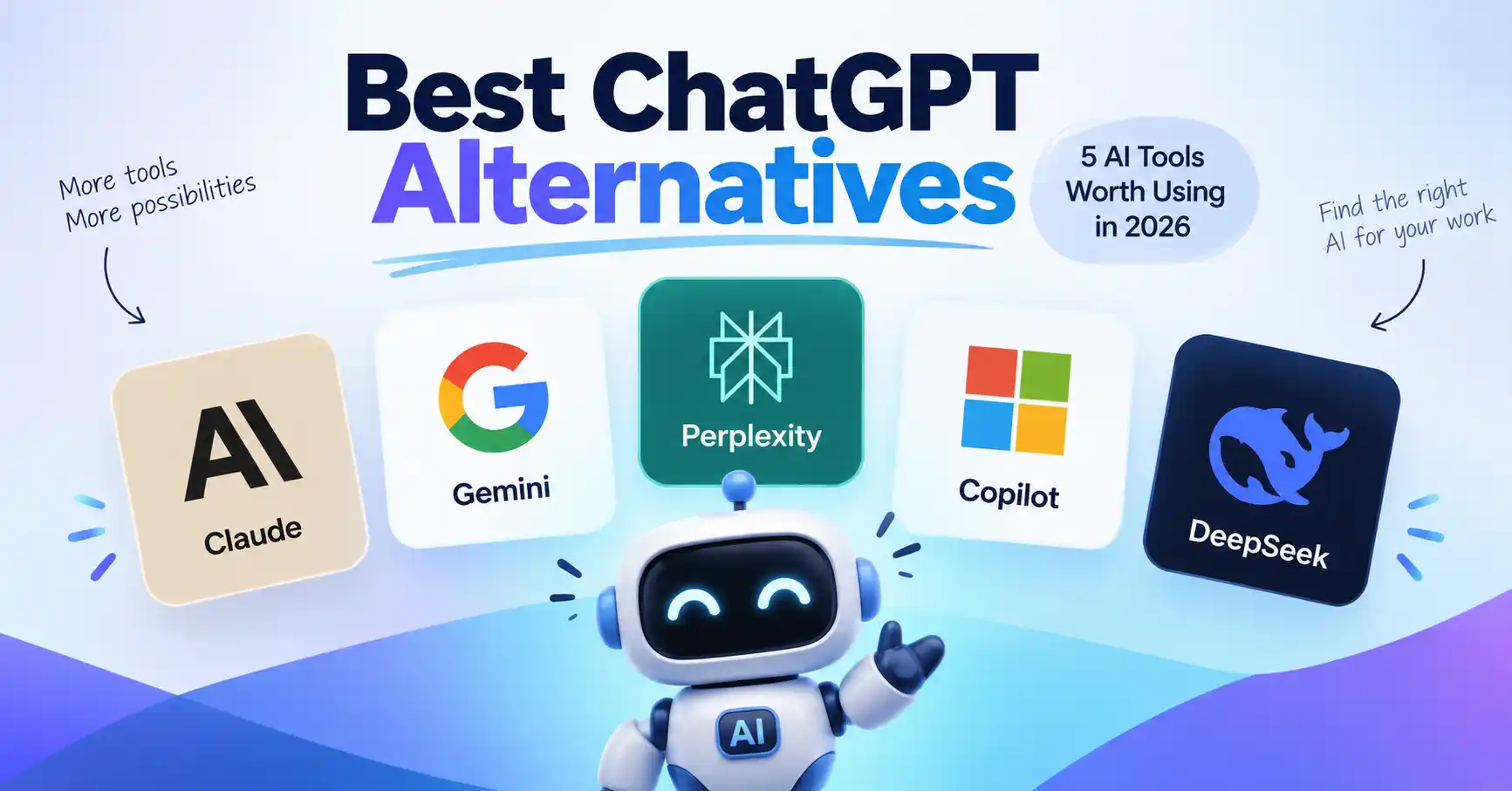 Best ChatGPT alternatives including Claude, Gemini, Perplexity, Copilot and DeepSeek