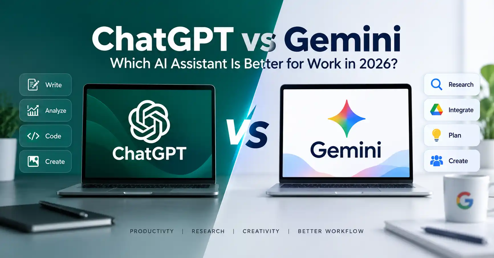 ChatGPT vs Gemini AI assistant comparison